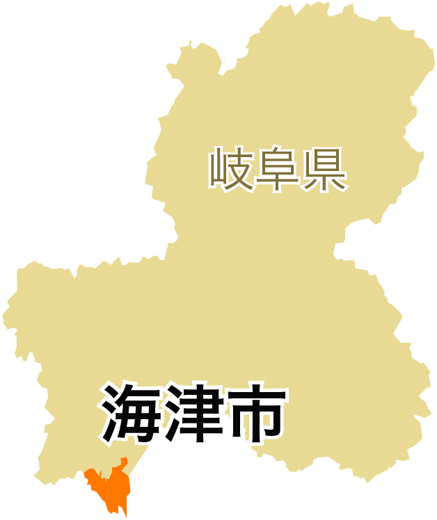海津市の位置を示した地図
