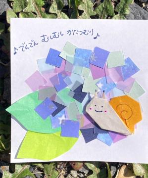 折り紙でつくったあじさい
