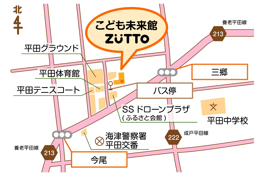 こども未来館までの地図