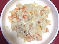 鮭とうどんのクリーム煮の写真
